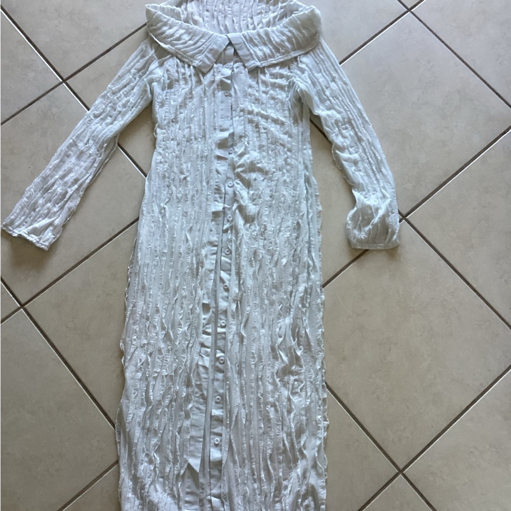 Elegant White Off-Shoulder Beach Cover Dress